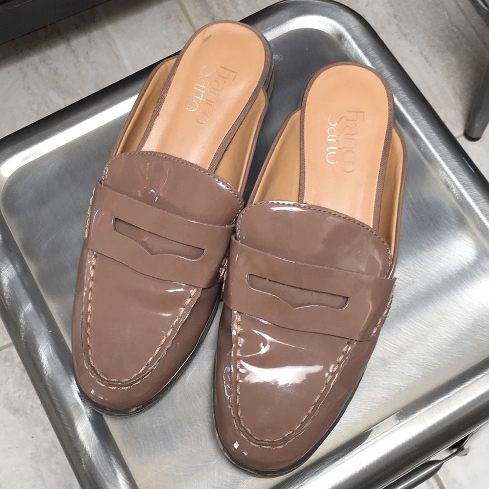 Franco Sarto Patent Leather Penny Loafer Mules